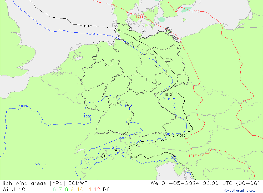 High wind areas ECMWF St 01.05.2024 06 UTC