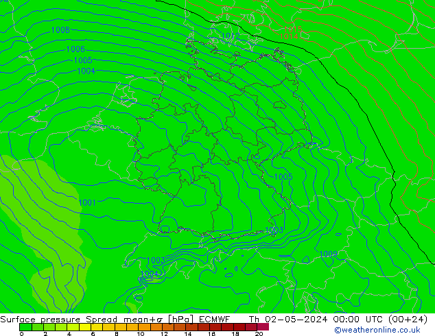 Bodendruck Spread ECMWF Do 02.05.2024 00 UTC