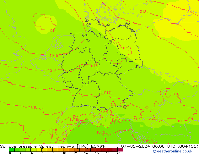 pression de l'air Spread ECMWF mar 07.05.2024 06 UTC