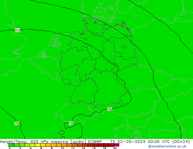 Height/Temp. 925 hPa ECMWF Do 02.05.2024 00 UTC