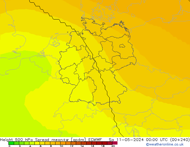 Height 500 hPa Spread ECMWF Sa 11.05.2024 00 UTC