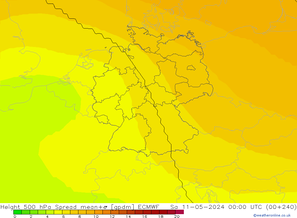 Height 500 hPa Spread ECMWF Sa 11.05.2024 00 UTC