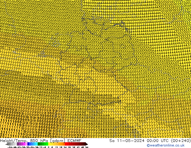 Géop./Temp. 850 hPa ECMWF sam 11.05.2024 00 UTC