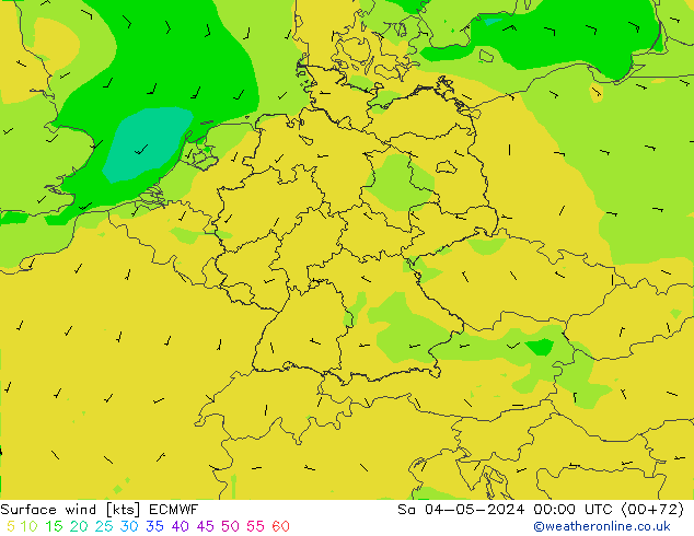 Rüzgar 10 m ECMWF Cts 04.05.2024 00 UTC