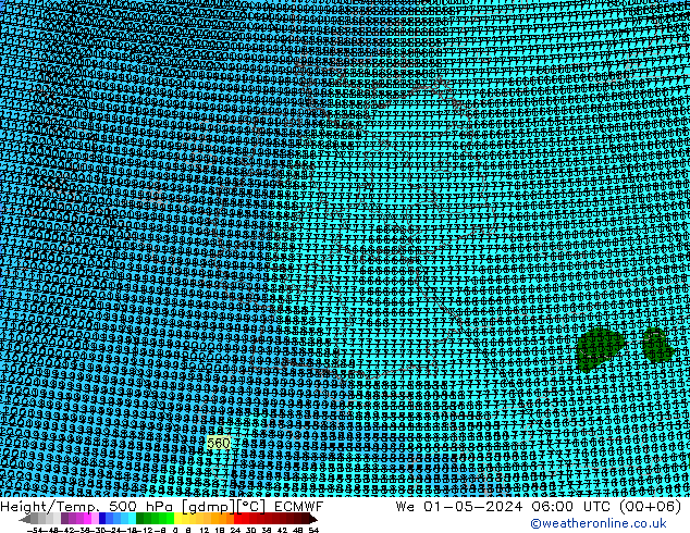 Height/Temp. 500 hPa ECMWF St 01.05.2024 06 UTC