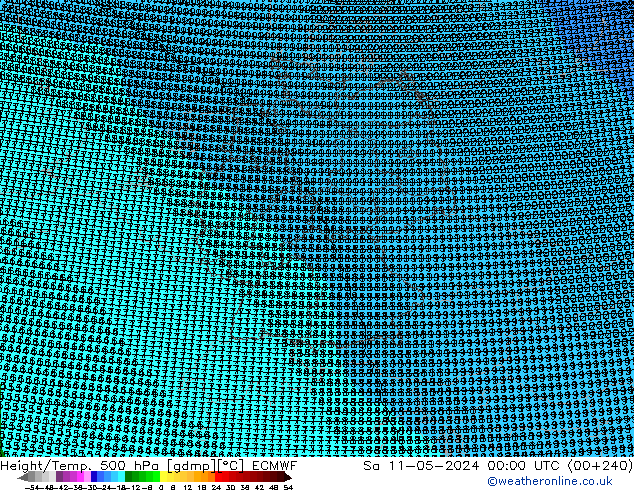 Géop./Temp. 500 hPa ECMWF sam 11.05.2024 00 UTC