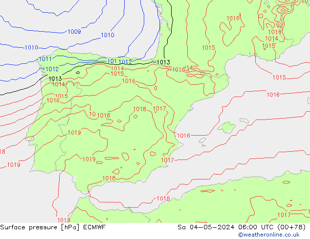 pression de l'air ECMWF sam 04.05.2024 06 UTC