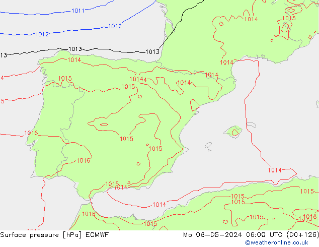 pressão do solo ECMWF Seg 06.05.2024 06 UTC