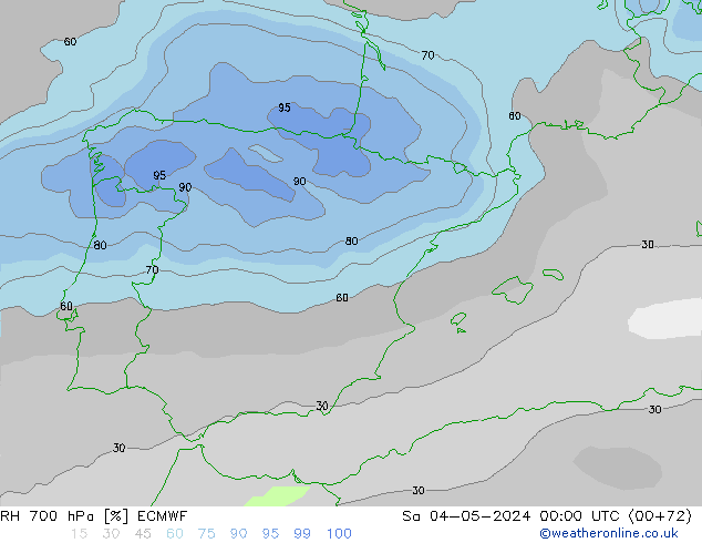 RH 700 hPa ECMWF Sa 04.05.2024 00 UTC