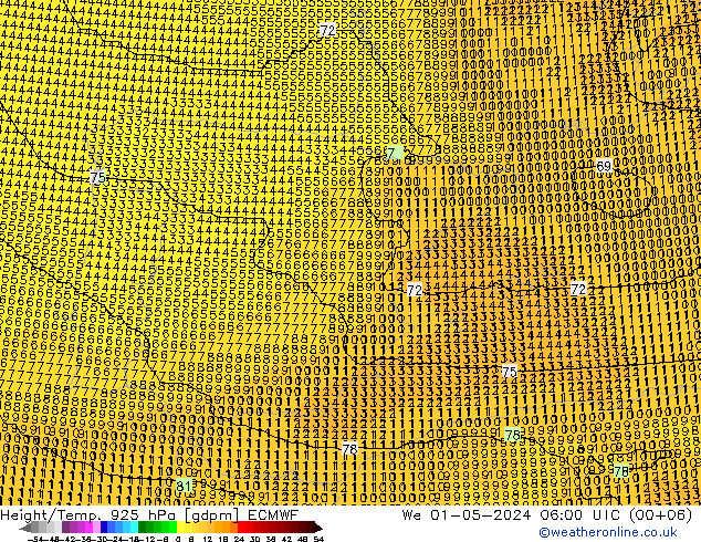 Height/Temp. 925 hPa ECMWF St 01.05.2024 06 UTC