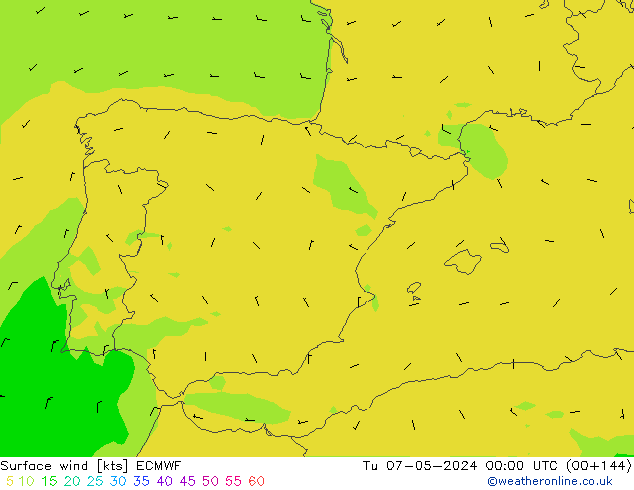 Vent 10 m ECMWF mar 07.05.2024 00 UTC