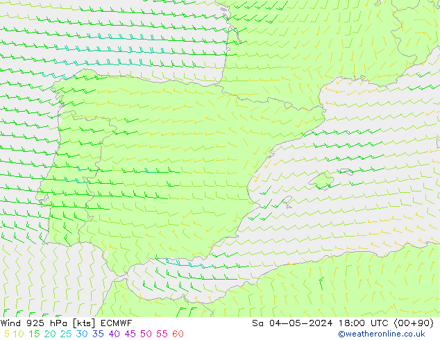 wiatr 925 hPa ECMWF so. 04.05.2024 18 UTC