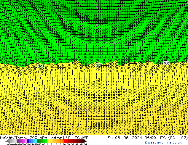 Height/Temp. 700 hPa ECMWF Su 05.05.2024 06 UTC