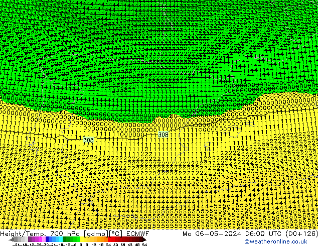 Hoogte/Temp. 700 hPa ECMWF ma 06.05.2024 06 UTC