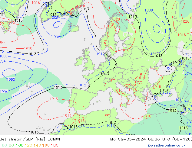 Corriente en chorro ECMWF lun 06.05.2024 06 UTC