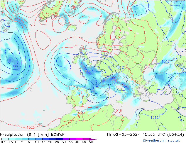 Nied. akkumuliert (6Std) ECMWF Do 02.05.2024 00 UTC