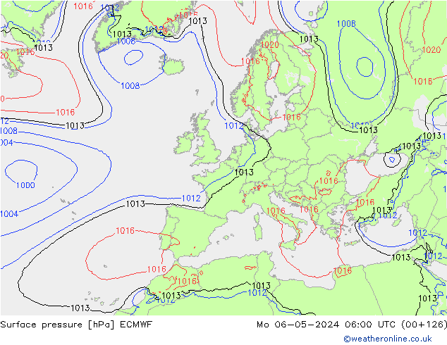 Bodendruck ECMWF Mo 06.05.2024 06 UTC