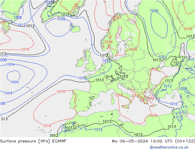 Pressione al suolo ECMWF lun 06.05.2024 12 UTC