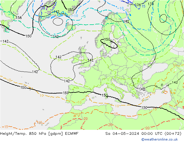 Height/Temp. 850 гПа ECMWF сб 04.05.2024 00 UTC