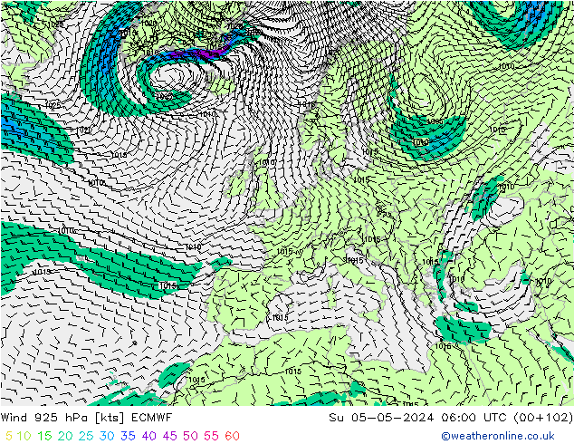 Vent 925 hPa ECMWF dim 05.05.2024 06 UTC