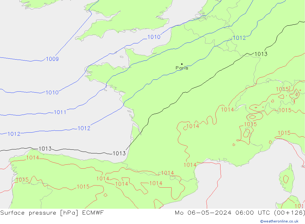 Luchtdruk (Grond) ECMWF ma 06.05.2024 06 UTC