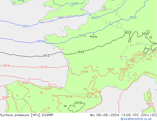 Surface pressure ECMWF Mo 06.05.2024 12 UTC