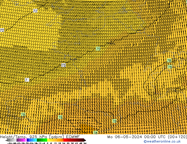 Height/Temp. 925 hPa ECMWF Mo 06.05.2024 00 UTC