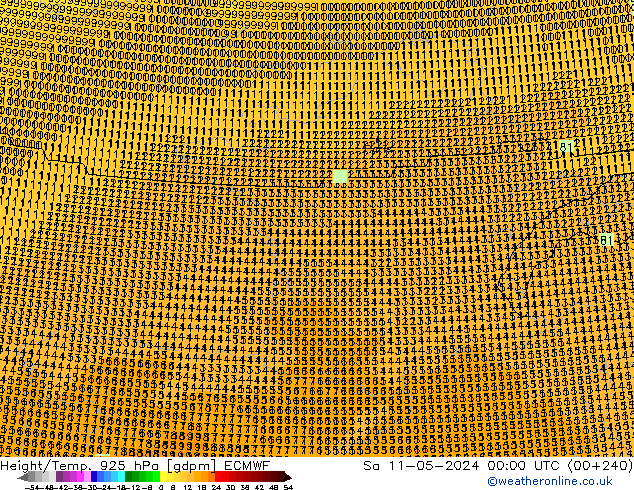 Height/Temp. 925 hPa ECMWF So 11.05.2024 00 UTC