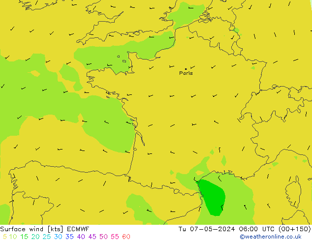  10 m ECMWF  07.05.2024 06 UTC