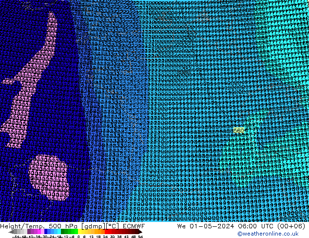 Géop./Temp. 500 hPa ECMWF mer 01.05.2024 06 UTC