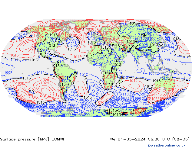 Presión superficial ECMWF mié 01.05.2024 06 UTC