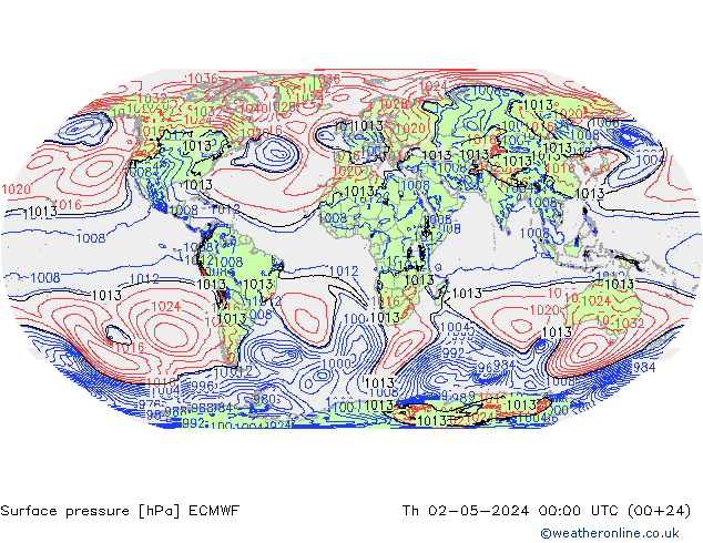 Yer basıncı ECMWF Per 02.05.2024 00 UTC