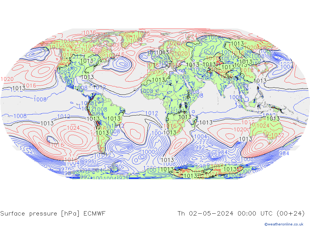 Bodendruck ECMWF Do 02.05.2024 00 UTC