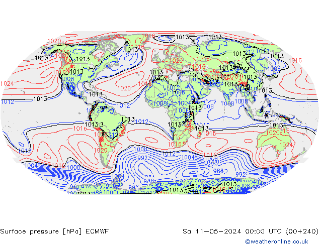 Bodendruck ECMWF Sa 11.05.2024 00 UTC