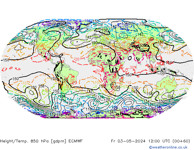 Yükseklik/Sıc. 850 hPa ECMWF Cu 03.05.2024 12 UTC