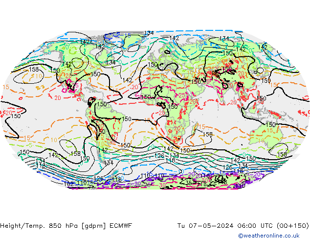 Height/Temp. 850 hPa ECMWF Tu 07.05.2024 06 UTC