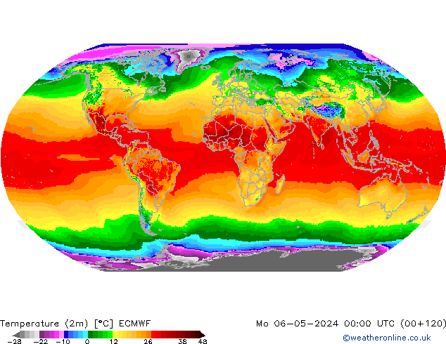 Temperatura (2m) ECMWF Seg 06.05.2024 00 UTC