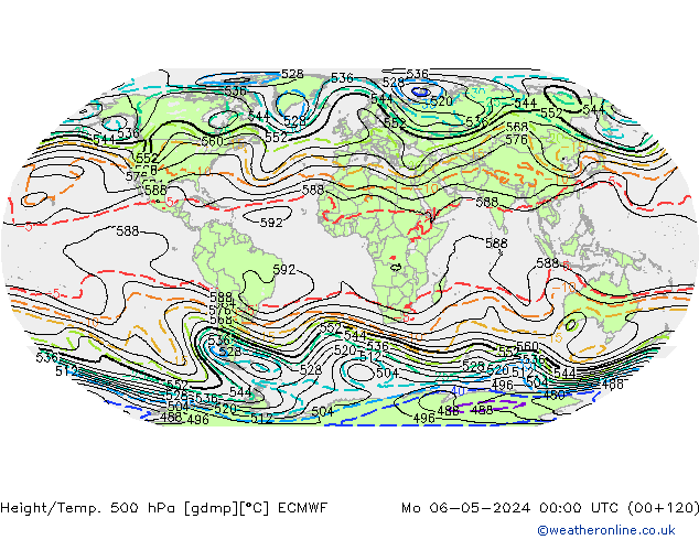 Height/Temp. 500 hPa ECMWF Mo 06.05.2024 00 UTC