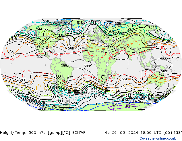 Height/Temp. 500 hPa ECMWF Seg 06.05.2024 18 UTC