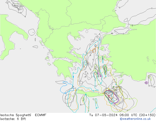 Isotachs Spaghetti ECMWF mar 07.05.2024 06 UTC