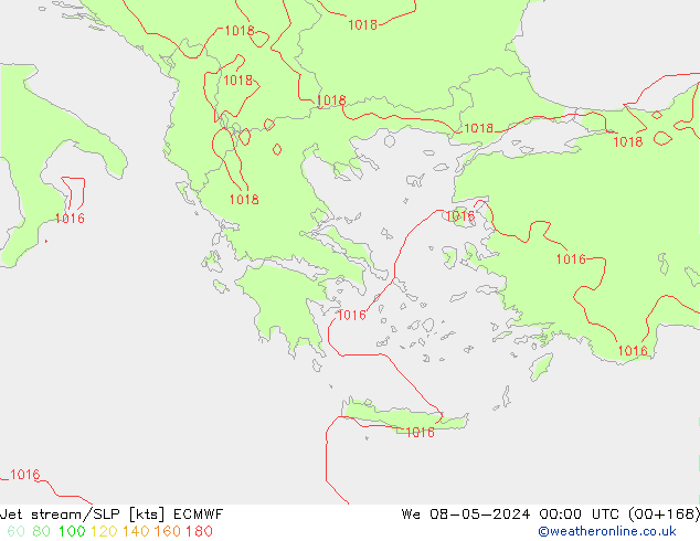 Jet stream/SLP ECMWF We 08.05.2024 00 UTC
