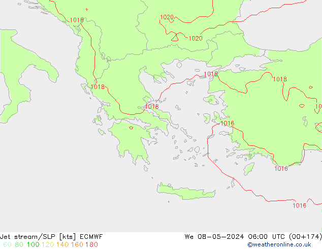 Corriente en chorro ECMWF mié 08.05.2024 06 UTC