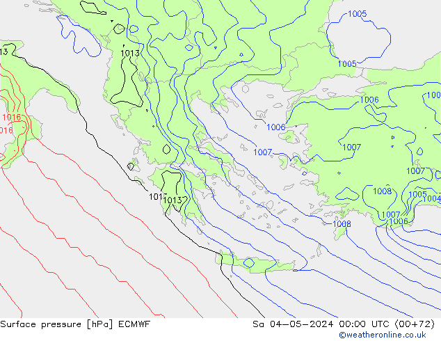 Surface pressure ECMWF Sa 04.05.2024 00 UTC