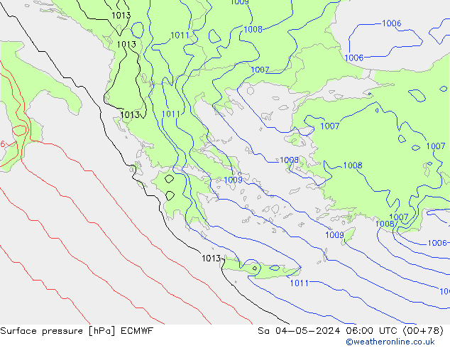 Surface pressure ECMWF Sa 04.05.2024 06 UTC