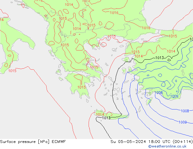 Surface pressure ECMWF Su 05.05.2024 18 UTC