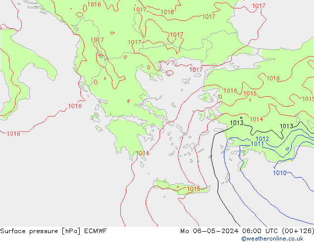 приземное давление ECMWF пн 06.05.2024 06 UTC