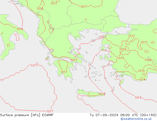 Surface pressure ECMWF Tu 07.05.2024 06 UTC