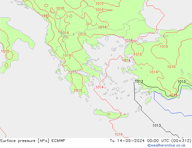 Presión superficial ECMWF mar 14.05.2024 00 UTC