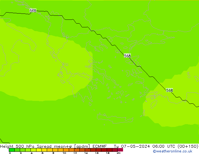 Géop. 500 hPa Spread ECMWF mar 07.05.2024 06 UTC