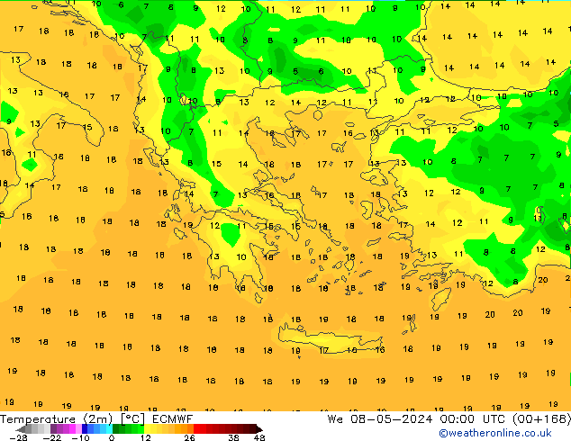 Temperature (2m) ECMWF We 08.05.2024 00 UTC